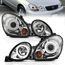 Load image into Gallery viewer, 9805-Gs300400-Headlights-Projector-With-HaloChrome-Clear-With-Amber-Reflector-DrivePass