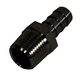 Derale 98101 Straight Hose Barb Fitting, 3/8" NPT Male x 3/8" Barb, Each