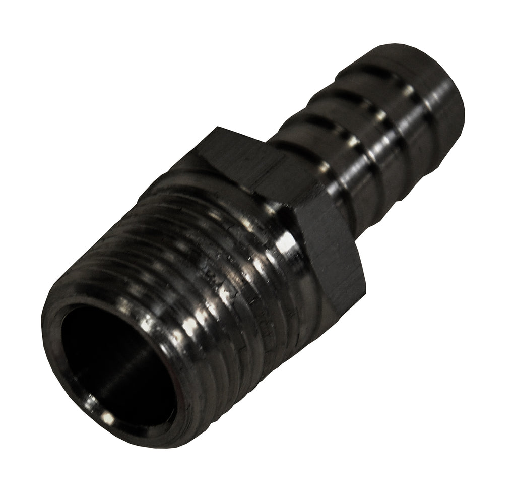 Derale 98103 Straight Hose Barb Fitting, 1/2" NPT Male x 1/2" Barb, Each