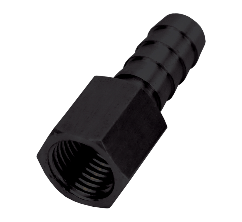 Derale 98104 Straight Hose Barb Fitting, 1/4" NPT Female x 3/8" Barb, Each