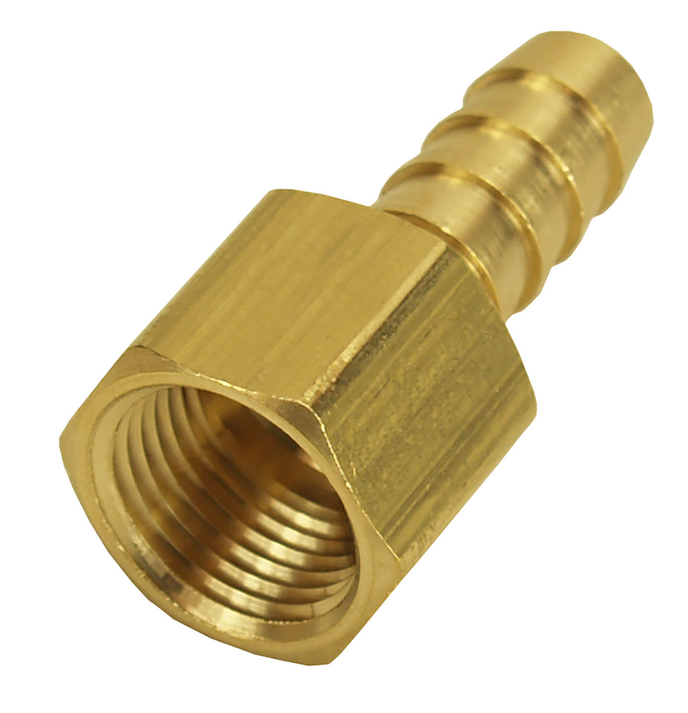 Derale 98105 Straight Hose Barb Fitting, 3/8" NPT Female x 3/8" Barb, Each