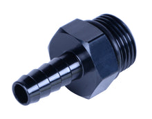 Load image into Gallery viewer, Derale 98206 Aluminum Cooler/Adapter Fitting 3/8" hose barb x -10AN O-ring, Black Anodized