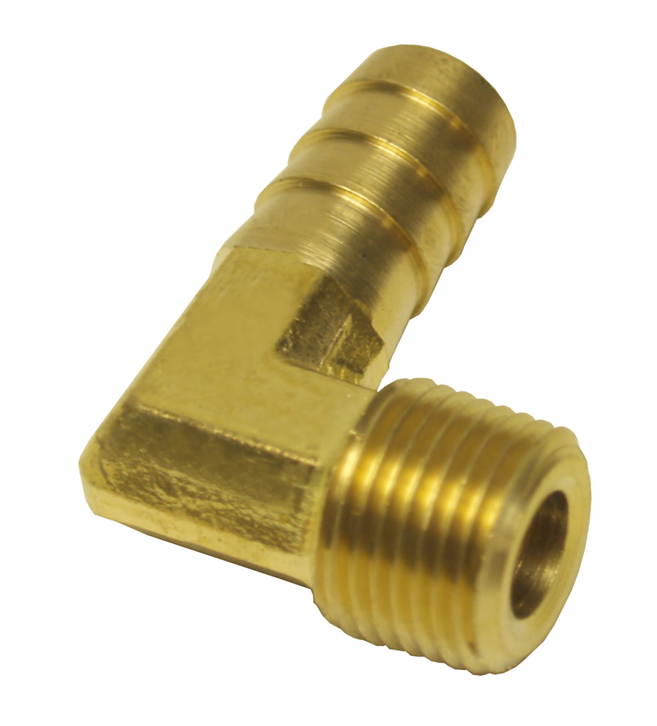 Derale 98234 3/8" NPT Male x 1/2" Barb 90° Hose Fitting, Each
