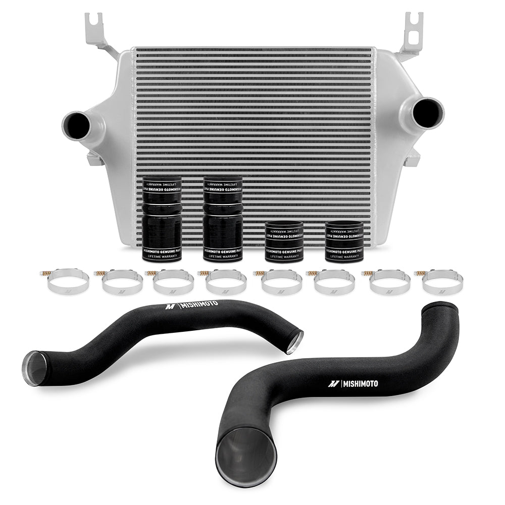 99-03-Ford-7.3L-Powerstroke-Psd-Silver-Intercooler-Kit-W-Black-Pipes