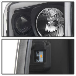 99-04-Ford-F250-Super-Duty-Projector-Headlights---Light-Bar---Black-Pro-Yd-Ff25099v2-Lb-Bk