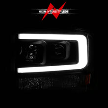 Load image into Gallery viewer, 99-04-Ford-F250F350F450Excursion-(Excl-99)-Projector-Headlights---W-Light-Bar-Black-Housing