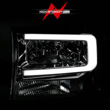 Load image into Gallery viewer, 99-04-Ford-F250F350F450Excursion-(Excl.-99)-Crystal-Headlights---W-Light-Bar-Chrome-Housing