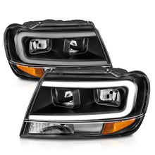 Load image into Gallery viewer, 99-04-Jeep-Grand-Cherokee-Crystal-Headlights---W-Light-Bar-Black-Housing