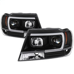 99-04-Jeep-Grand-Cherokee-Projector-Headlights---Light-Bar-Drl-Led---Black