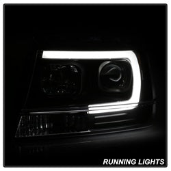 99-04-Jeep-Grand-Cherokee-Projector-Headlights---Light-Bar-Drl-Led---Black