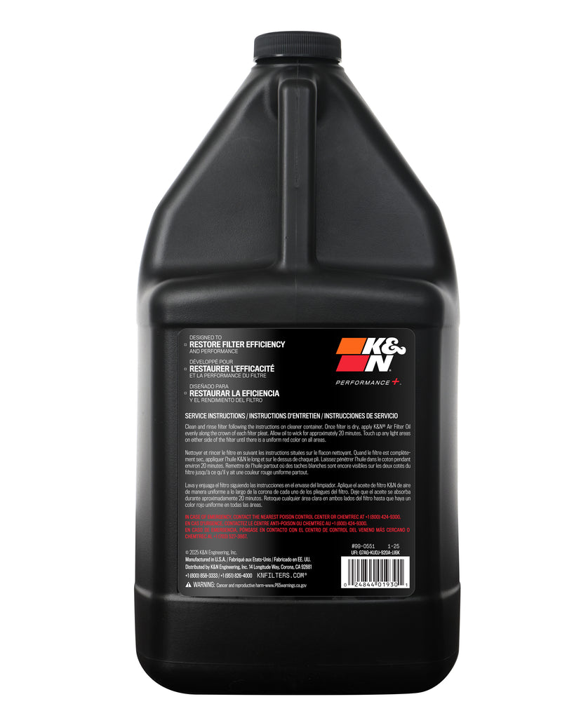 K&N 99-0551 Air Filter Oil - 1 gal