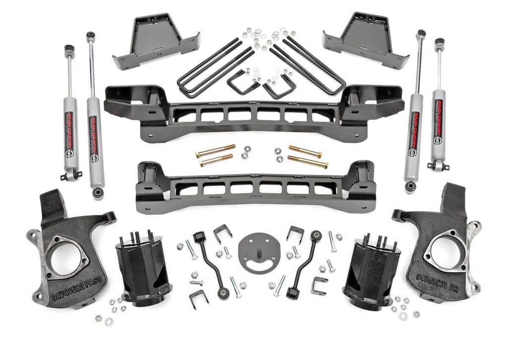Rough Country 23420 Suspension Lift Kit w/Shock for Select Chevrolet Silverado 1500, Chevrolet Silverado Classic, Chevrolet Silverado HD, Chevrolet Silverado HD Classic, GMC Sierra 1500, GMC Sierra Classic, GMC Sierra HD, GMC Sierra HD Classic