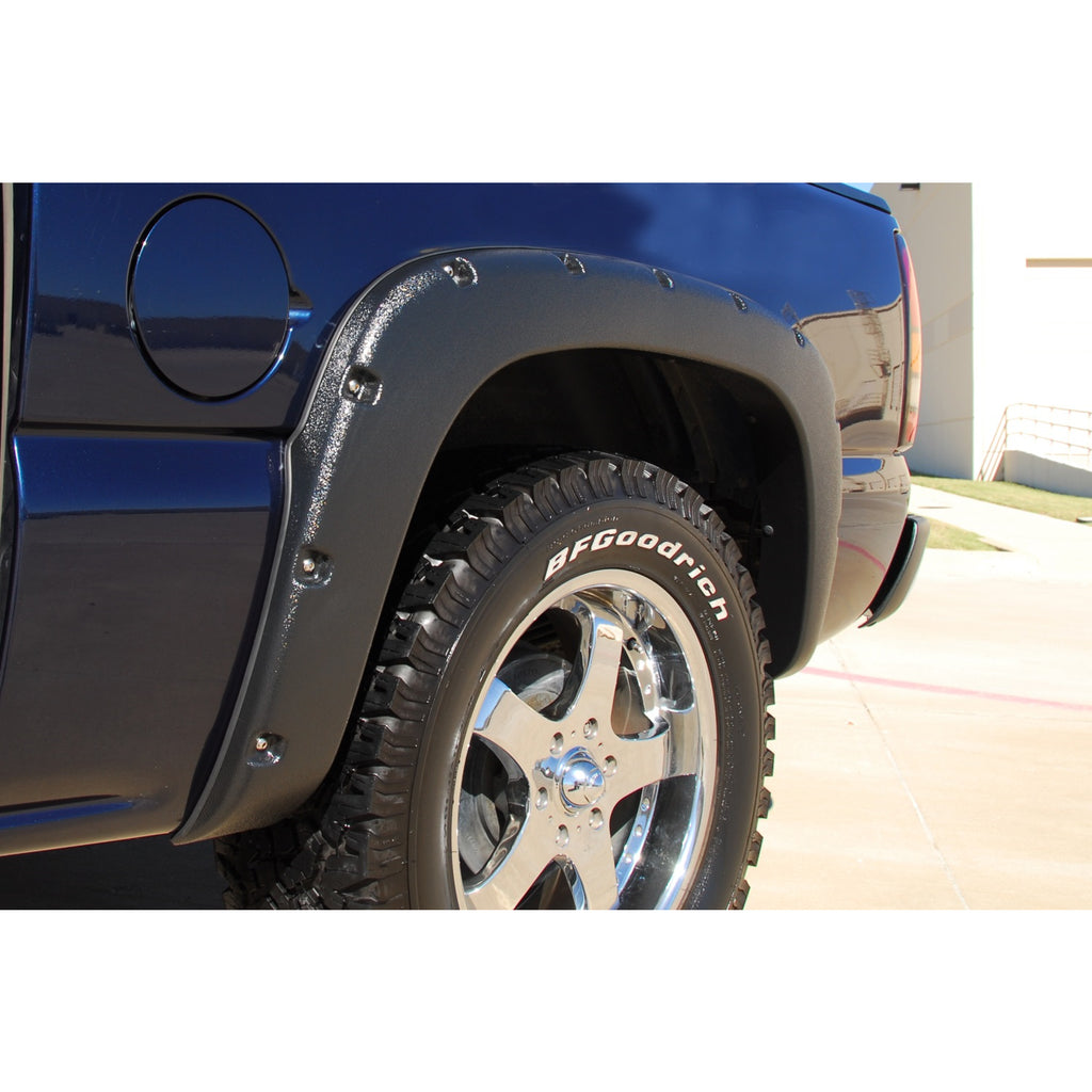 99-07-Chevy-Silverado-1500-Rx-Rivet-Style-Smooth-Elite-Series-Fender-Flares---Black-(2-Pc.)