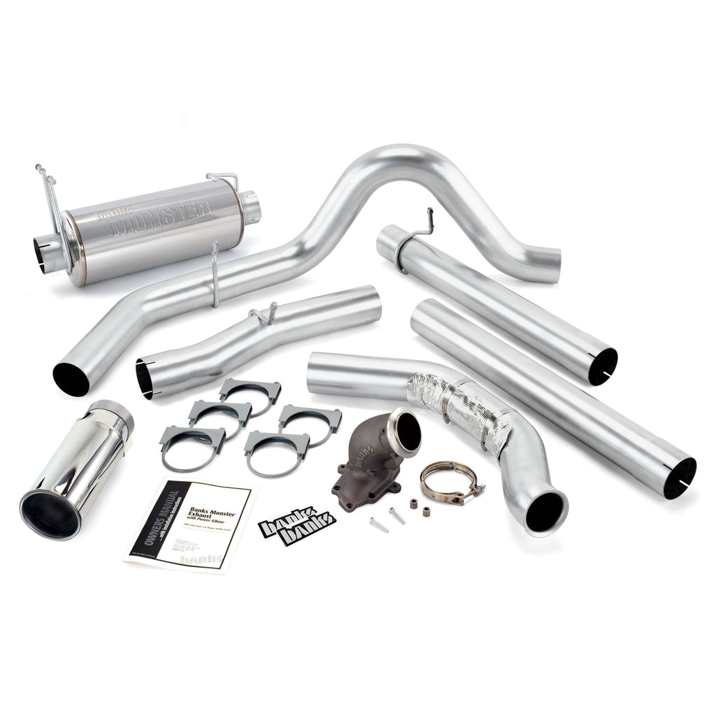 99-Ford-7.3L-Cat-Monster-Exhaust-W-Power-Elbow---Ss-Single-Exhaust-W-Chrome-Tip