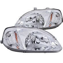 Load image into Gallery viewer, 9900-Civic-Headlights-Chrome-With-Amber-Reflectors-DriverPassenger
