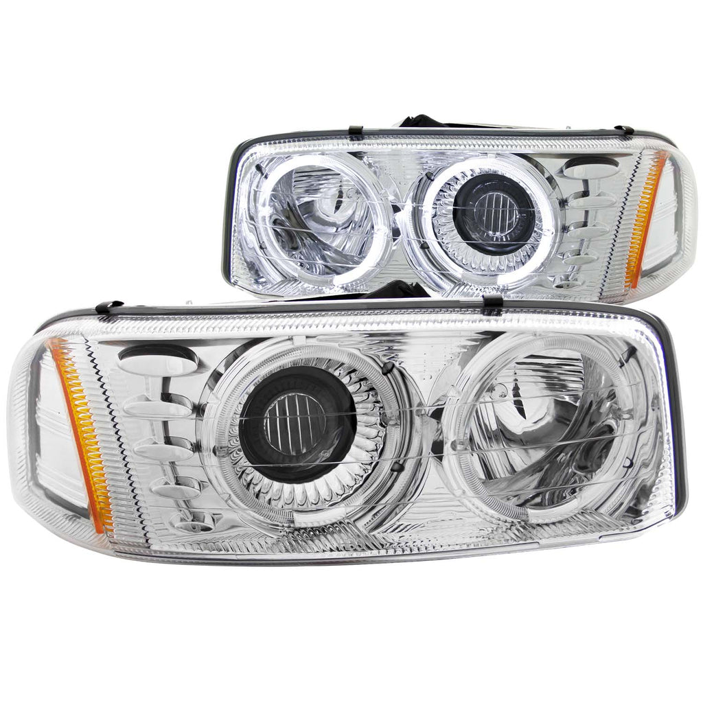 9906-Gmc-SierraYukon-Projector-With-Halo-Chrome-Headlights-DriverPassenger