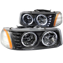 Load image into Gallery viewer, 9906-SierraDenaliYukonYukon-Xl-Crystal-Clear-WHalo-Black-WLed-Amber-Headli-DrivePass