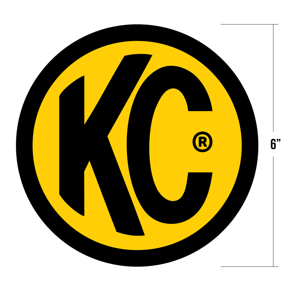 KC HiLiTES 9910 KC Decal 6in Round KC Logo Yellow Black EA