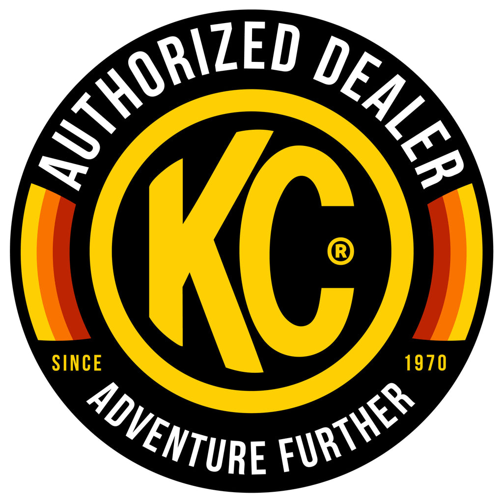 KC HiLiTES 9917 KC Decal 8in KC Authorized Dealer Logo Yellow Black EA