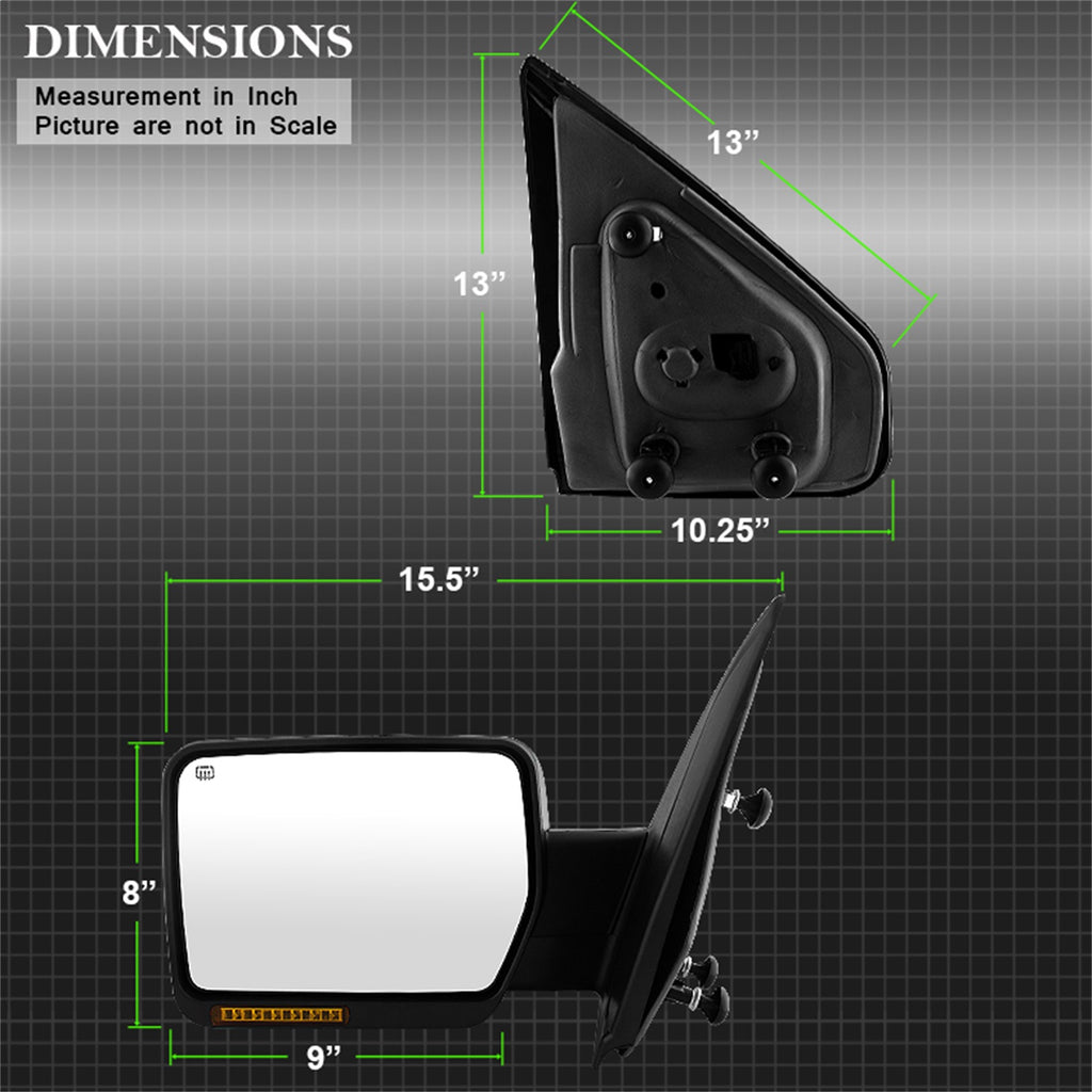 Spyder Auto 9935336 XTune Door Mirror for Select Ford F-150