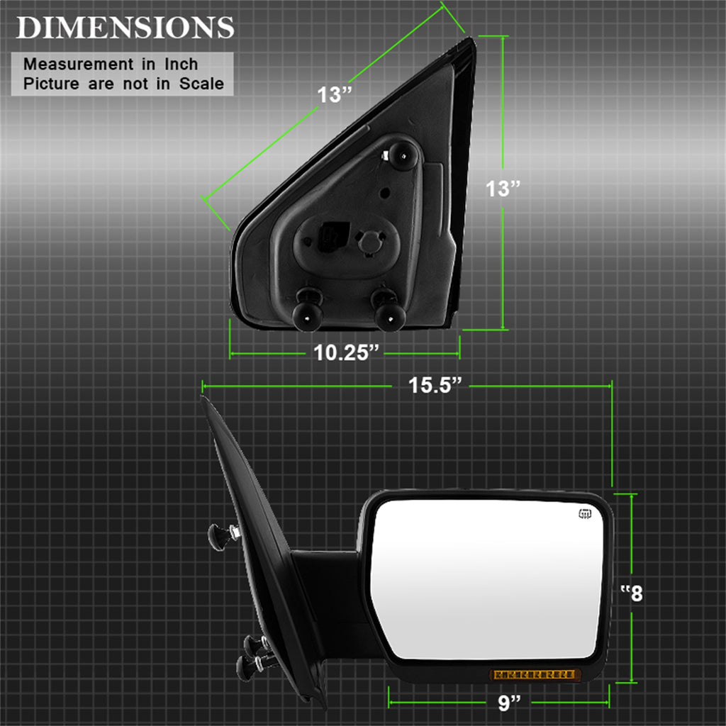 Spyder Auto 9935343 XTune Door Mirror for Select Ford F-150
