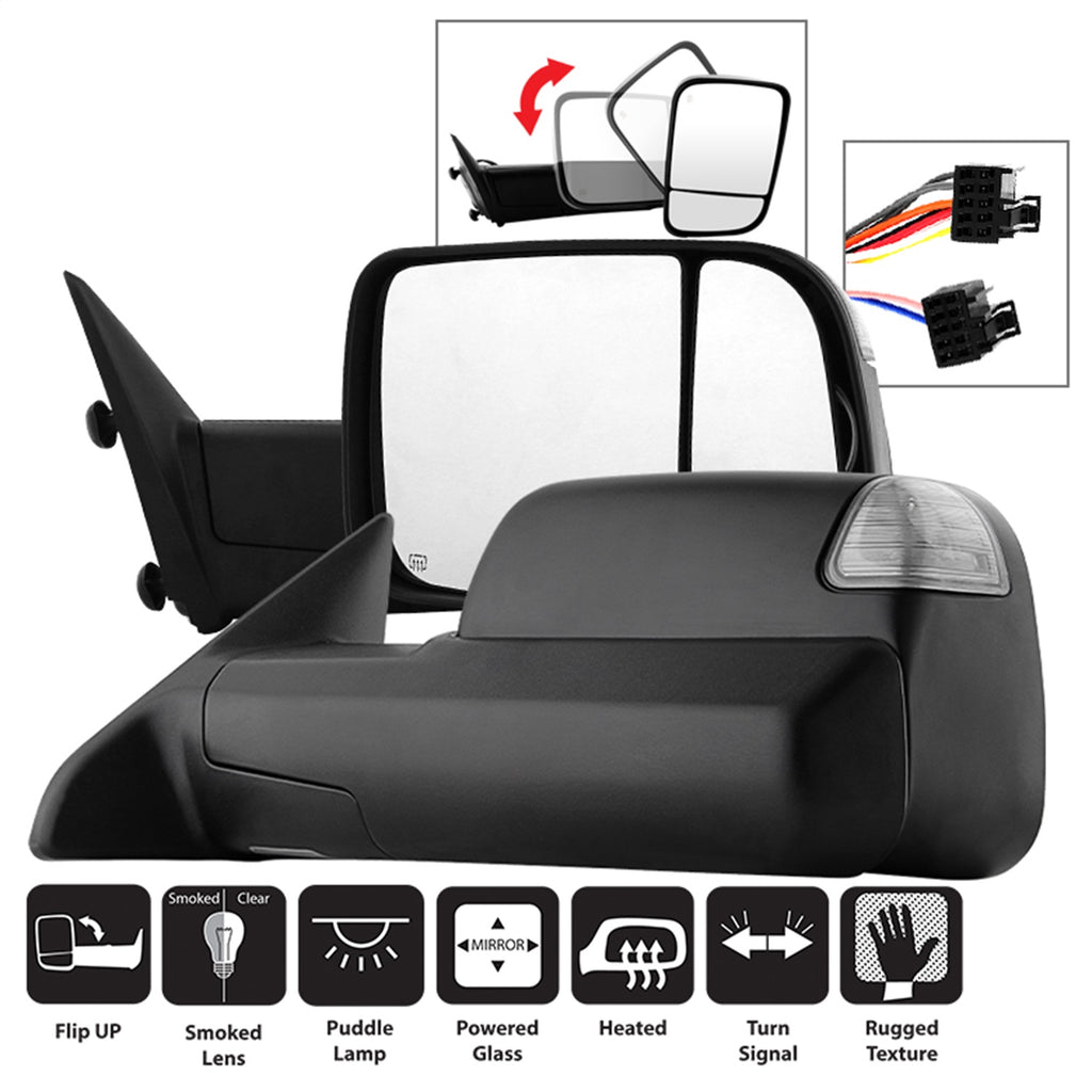 Spyder Auto 9935770 XTune Door Mirror Set for Select Dodge Ram 1500, Dodge Ram 2500, Dodge Ram 3500, Ram 1500, Ram 2500, Ram