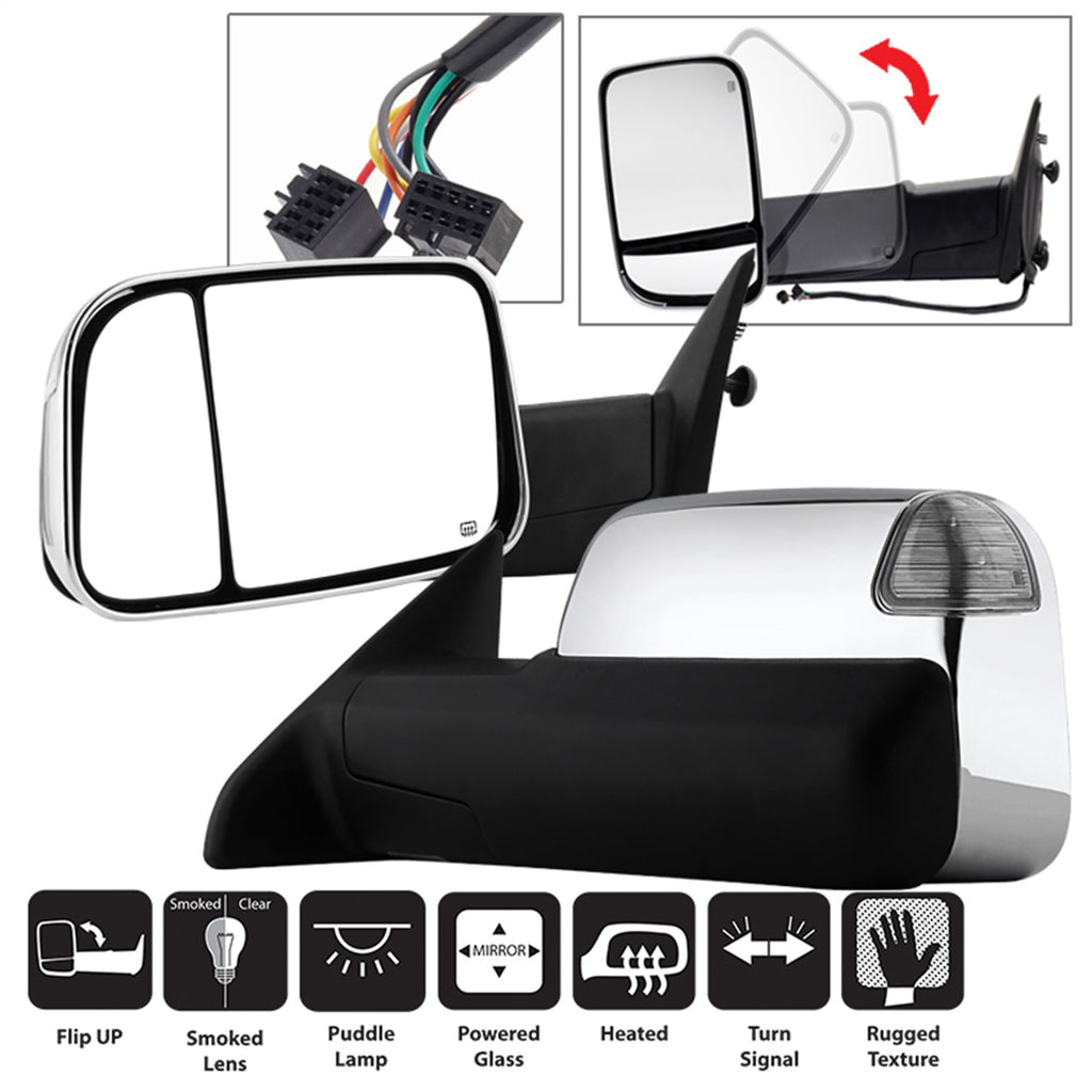 Spyder Auto 9935787 XTune Door Mirror Set for Select Dodge Ram 1500, Dodge Ram 2500, Dodge Ram 3500, Ram 1500, Ram 2500, Ram