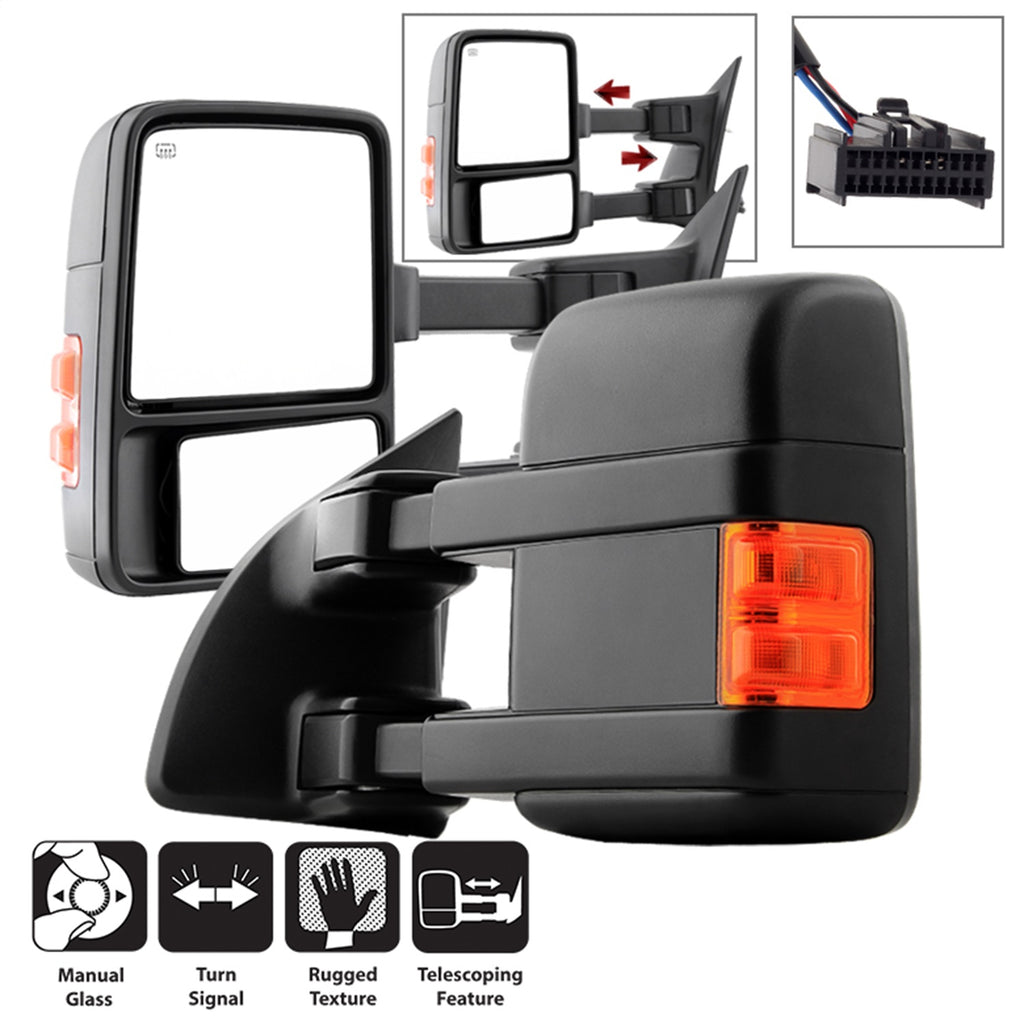 Spyder Auto 9935794 XTune Door Mirror Set for Select Ford F-250 Super Duty, Ford F-350 Super Duty, Ford F-450 Super Duty, Ford F-550 Super Duty