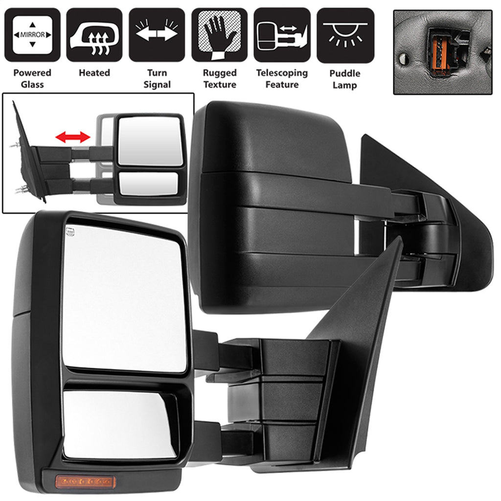 Spyder Auto 9936791 Power Heated LED Signal Telescoping Mirrors for Select Ford F-150