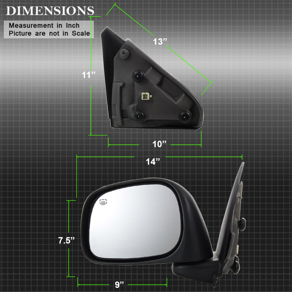Spyder Auto 9938597 XTune Door Mirror for Select Dodge Ram 1500, Dodge Ram 2500, Dodge Ram