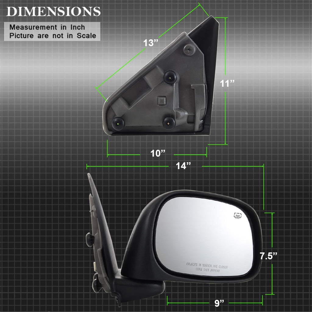 Spyder Auto 9938603 XTune Door Mirror for Select Dodge Ram 1500, Dodge Ram 2500, Dodge Ram