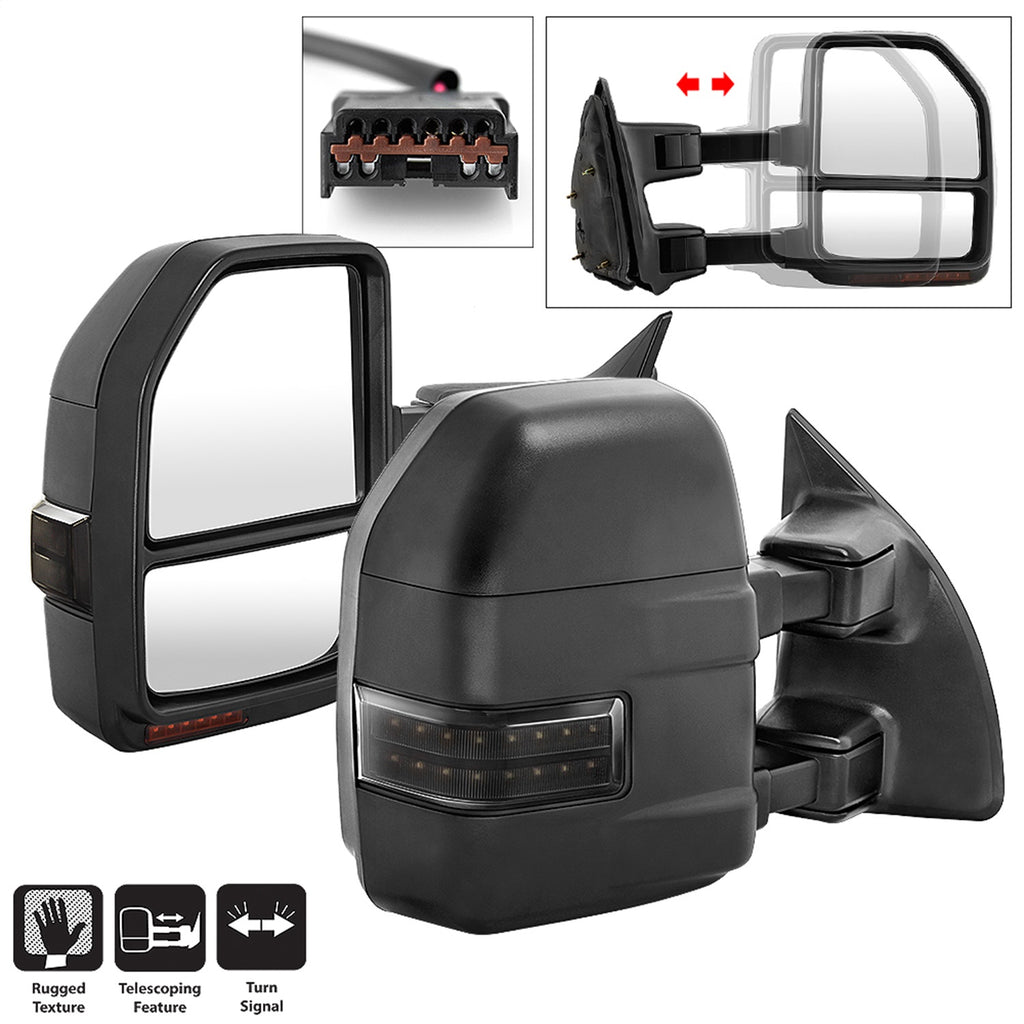 Spyder Auto 9943140 Manual Sequential LED Signal Telescoping Mirrors for Select Ford F-250 Super Duty, Ford F-350 Super Duty