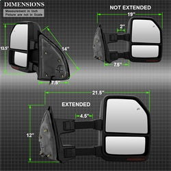 Spyder Auto 9943157 Power Heated Sequential LED Signal Telescoping Mirrors for Select Ford F-250 Super Duty, Ford F-350 Super Duty