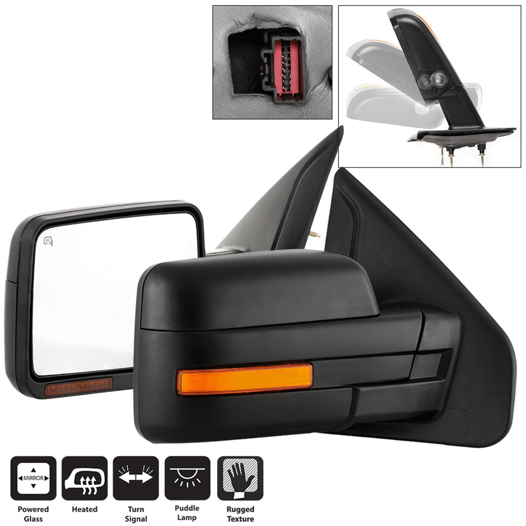Spyder Auto 9943164 Power Heated Sequential LED Signal Mirror for Select Ford F-150, Ford F-150 Heritage
