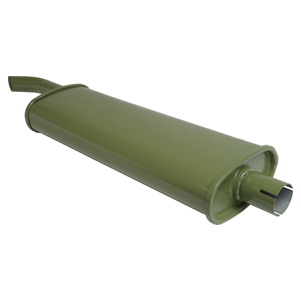 Crown Automotive Jeep Replacement A6118 Muffler for 1941-45 Jeep MB & CJ-2A, Olive Drab, Exits Behind the Passenger Door for Select Jeep Willys, Willys MB