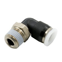 Load image into Gallery viewer, Dedenbear AALMRA 1/4" OD QUICK DISCONNECT TO 1/8" NPT, RIGHT ANGLE, NICKEL PLATED BRASS