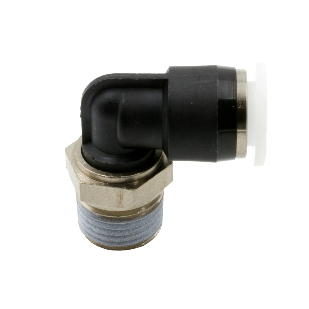 Dedenbear AALMRA 1/4" OD QUICK DISCONNECT TO 1/8" NPT, RIGHT ANGLE, NICKEL PLATED BRASS