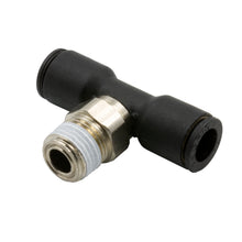 Load image into Gallery viewer, Dedenbear AALMT AIR LINE TEE, 1/4" OD QUICK DISCONNECT TO 1/8" NPT, NICKEL PLATED BRASS