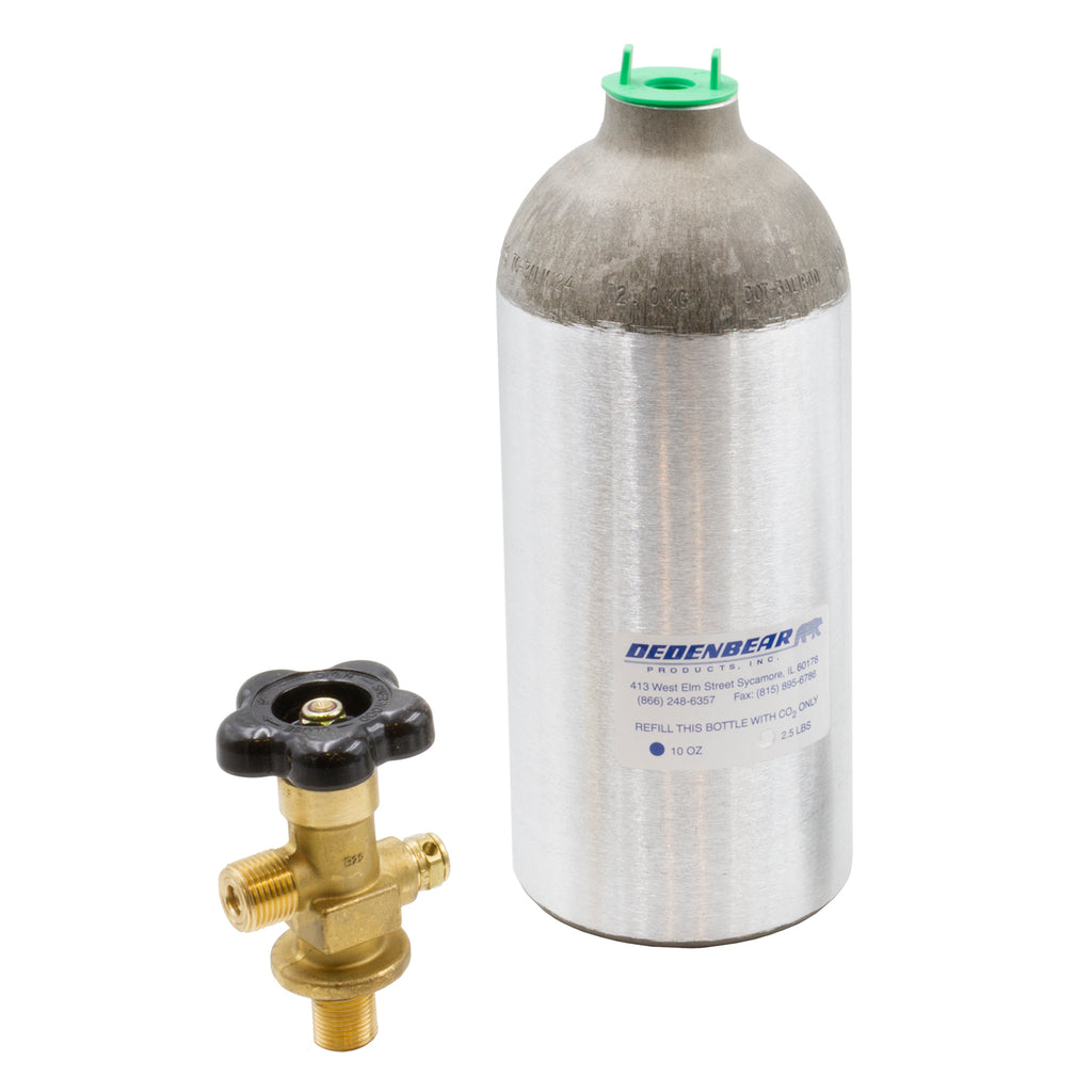 Dedenbear AB25V CO2 BOTTLE WITH VALVE, 2.5 POUND CAPACITY