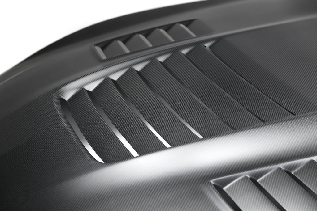 Anderson Composites AC-HD15FDMU350-CR-DRY Shelby Hood for Select Ford Mustang