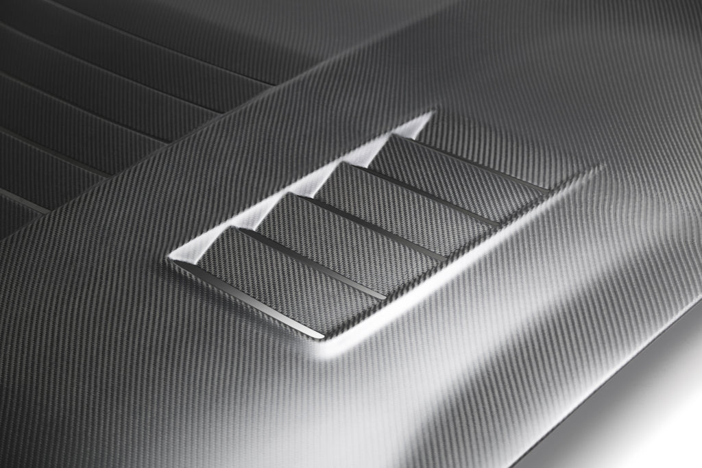 Anderson Composites AC-HD15FDMU350-CR-DRY Shelby Hood for Select Ford Mustang
