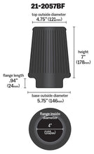 Load image into Gallery viewer, Dryflow-Air-Filter-5.75In-Base-Od-X-4In-Flange-Id-X-7In-H
