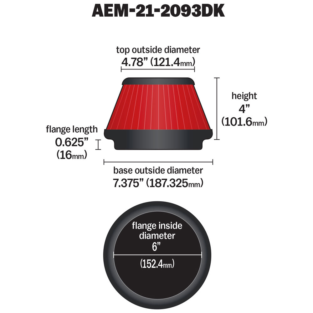 6-Inch-X-4-Inch-Dryflow-Tapered-Conical-Air-Filter