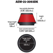 Load image into Gallery viewer, 6-Inch-X-4-Inch-Dryflow-Tapered-Conical-Air-Filter