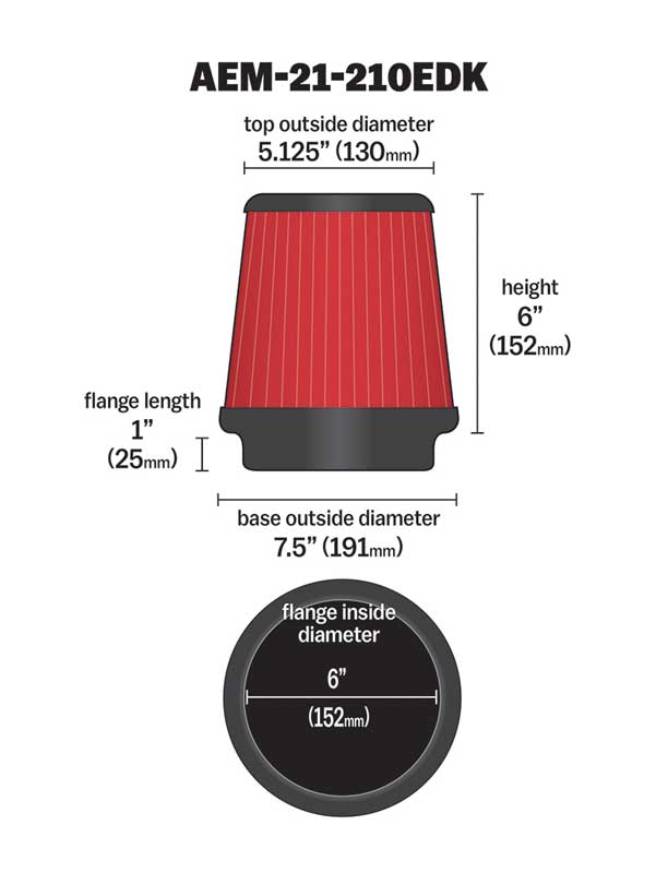 Dryflow-6In.-X-6In.-Round-Tapered-Air-Filter