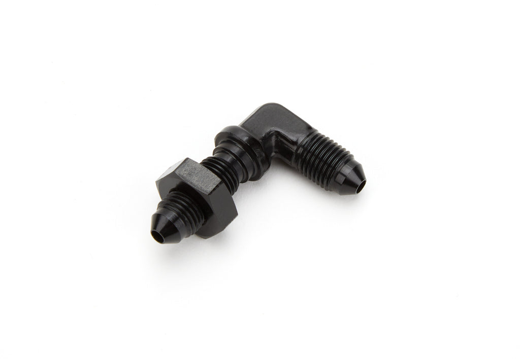 AEROQUIP FCM5799 Alum 90 Deg Bulkhead Union #3 Flare Black