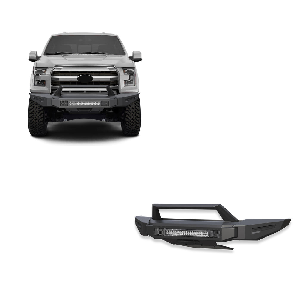 Black Horse Off Road AFB-F116-K1 Armour II Heavy Duty Modular Front Bumper Kit for Select Ford F-150