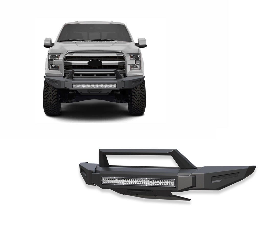 Black Horse Off Road AFB-F116-K2 Armour II Heavy Duty Modular Front Bumper Kit for Select Ford F-150