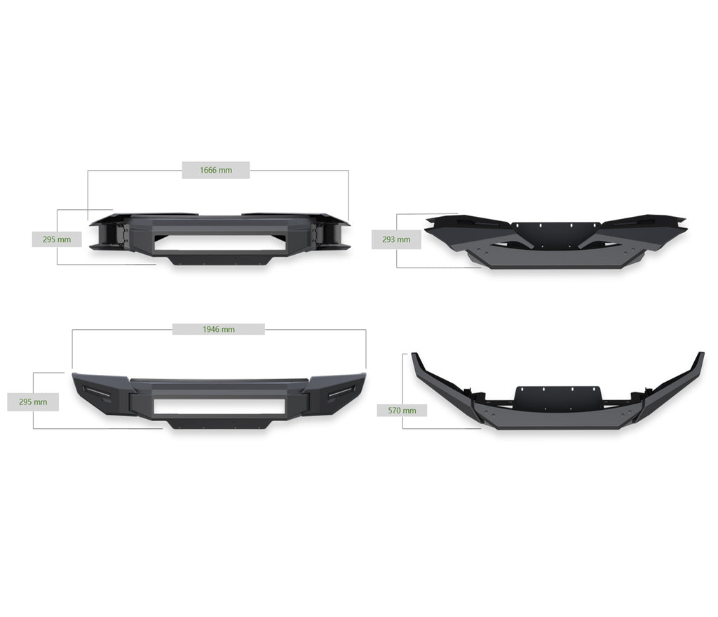 Black Horse Off Road AFB-RA10-BU Armour II Heavy Duty Front Bumper-Bumper Only for Select Dodge Ram 3500, Ram 2500, Ram