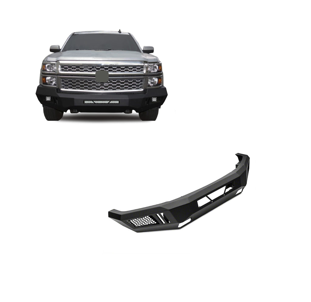 Black Horse Off Road AFB-SI14-KIT Armour Heavy Duty Front Bumper Kit for Select Chevrolet Silverado